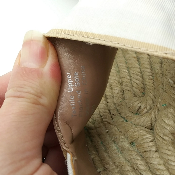 NWOT ZAC Zac Posen Vida Espadrills Vented Linen Style 9M White Tan Slip On - Picture 6 of 12